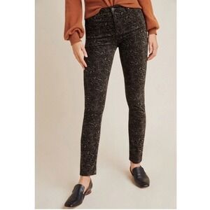 Anthropologie AG Hi Rise Slim Straight Stevie Ankle Jeans Women 29 Black Velvet
